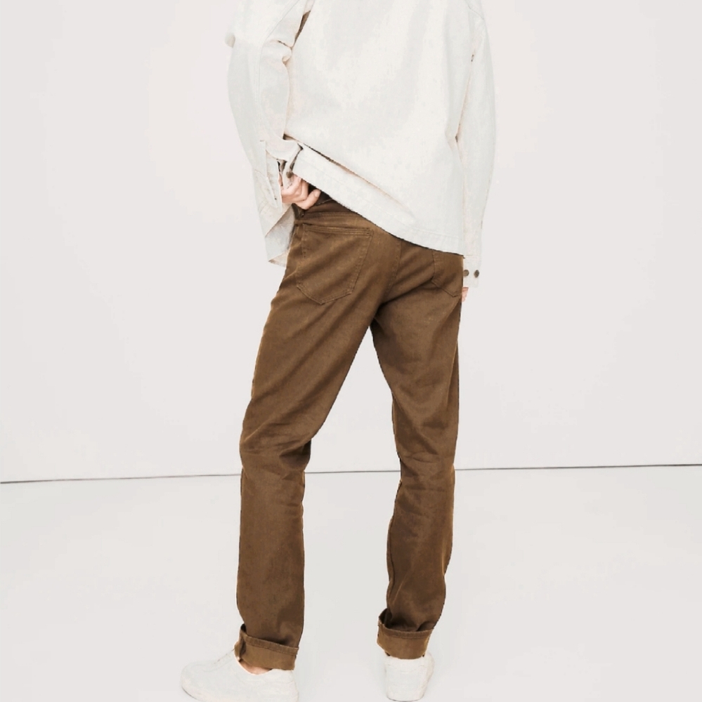 Banana Republic Traveler Slim Fit Twill Cotton Pants In Bronze Brown